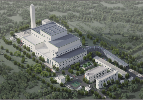 平邑楹能垃圾焚燒發(fā)電廠設計效果圖
